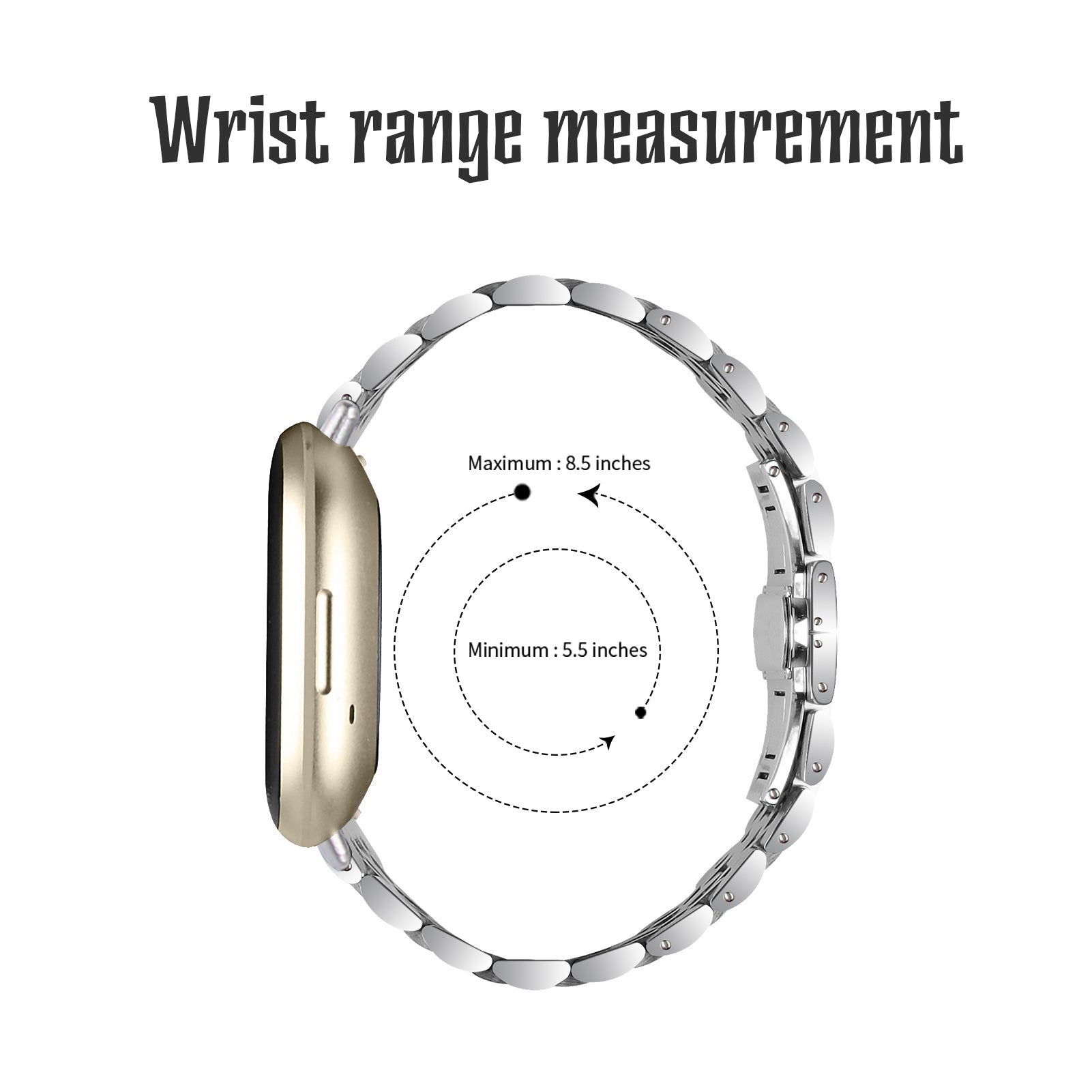 For Fitbit Sense 2 Versa 4 Stainless Steel Watch Band Stylish 7 Beads Design Replacement Wrist Strap For Fitbit Sense 2 Versa 4 Stainless Steel Watch Band Stylish 7 Beads Design Replacement Wrist Strap